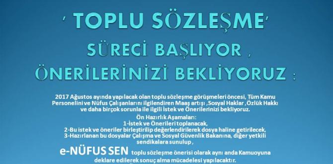 TOPLU SÖZLEŞME SÜRECİ BAŞLIYOR